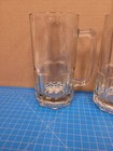 Clear Glass Beer Mugs Set 3 8  Tall Barware Drinkware Pub Stein Tankard