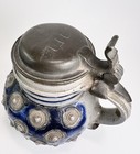 Rare Antique 17th Century German Westerwald Stoneware Salt Glazed Tankard Pewter