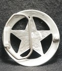 Wj09102 Very Cool Vintage 1970s      star      Unisex Fashion Pewter Belt Buckle