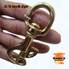 Vintage Solid Brass 3 1 2  Long 3 4  Swivel Eye Bolt Snap W  Locking Thumb Grip
