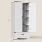Farmhouse Pantry Cabinet  Kitchen Pantry Cabinet  Distressed White