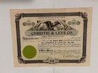 1904 Christie   Leys Co  Stock Certificate  16 Issued To A s  Christie Excellent