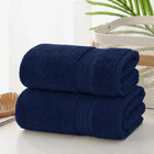 2 Pack Cotton Hand Towels 16x28 Inch Soft Absorbent Quick Dry Dark Blue