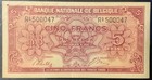 1943 Belgium Paper Money - 5 Francs Banknote 