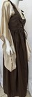 Women   s Medieval Renaissance Lace-up Front Dress Costume  Brown   Beige