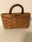 Vintage Longaberger 1982 Medium Key Basket With Leather Handle 5  High