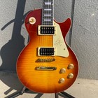 Flame Maple Veneer Lp Style Electric Guitar Vintage Sunburst   hh Pickup