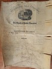 1893 Antique Central High School Phila Pa E Walter Haig Certificate Vellum Linen
