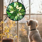 Stained Glass Window Hanging  Ireland Green Suncatcher For Doors Garden Patio   