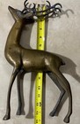 1940 s Era Brass Buck   Doe Pair Vintage Deer Figurines Sculptures Smooth Torso
