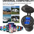 12v-24v Pd   Qc3 0 Dual Usb Car Fast Charger Power Socket Outlet Led Voltmeter
