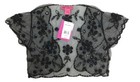Betsey Johnson Shrug Bolero Dressy Women s Sequin Beaded  Cap Sleeve Sheer