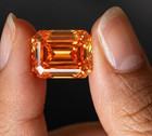 Certified 7 27 Carat Natural Orange Diamond Emerald Cut Loose Vvs1  14 Mm