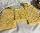 Vtg Yellow Terrycloth  3 Piece Appliance Covers Blende can Opener 2 Sliced Toast