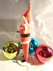 Vintage Santa Figure With Celluloid Face And Feather Tree - Japan