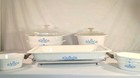 Corning Blue Cornflower Casseroles   6 Cup Coffee Set Of 12 Large Carrier Tray