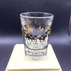 Vtg 1995 Kentucky Derby Shot Glass Horses Gold   Black 1 5 Oz Run For Roses