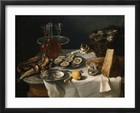 Desportes Cat Art Giclee Print Still Life Black Frame