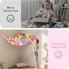 Stuffed Animals Hammock With Led Light Large Plush Toy Net Organizer Corner Stuf