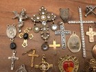 Vintage-now 30 Piece Cross Christian Catholic Medals Pendant Religious Lot  1