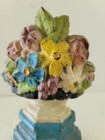 Antique Vintage Cast Iron Flower Basket Hubley Style Doorstop 6  Floral