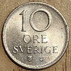 1970 Sweden  10 Ore  Coin   N46