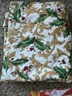 New Holiday Scroll Cotton Tablecloth Christmas Holly Berry 60   x 102    Oblong