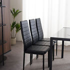 Set Of 4 Dining Chairs High Pu Leather Elegant Design For Home Kitchen Black