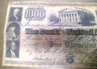 1840  1000 The Bank Of United States Banknote No 8894 Obsolete Currency Reprint