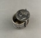 1840 Indian One Rupee Silver Coins Queen Victoria Pill Box W  Pivot Lid