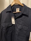 Dickies Men s Short-sleeve Work Shirt - Dark Navy- Size Large