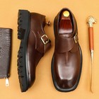 Men s Genuine Leather Business Dress Shoes British Retro Buckle Formal Shoes