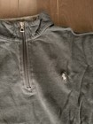 Polo Ralph Lauren Black Cotton Knit 1 4 Zip Mock Neck Logo Pullover Sweatshirt