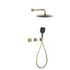 Brushed Gold Abs 300 195mm Rain Shower Tap Wall Mount Mixer Shower Valve Faucet