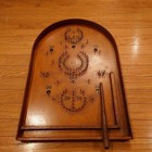 Vintage Poolette Wooden Corinth Game With Stick Pinball Machine Pachinko Japan