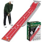 Mini Golf Putting Mat - Indoor outdoor With Ball Return Alignment Guide   Red
