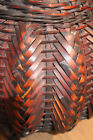 Antique Early 20th Century Japanese Bamboo Wicker Woven Ikebana Floral Basket