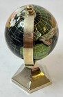 Gemart Globe Blue Lapis   Semi Precious Stone Desk Paperweight W brass Base