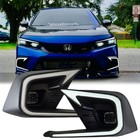 Led Drl Daytime Running Fog Lights For 22-24 Honda Civic 11th Gen Ex Sport Sedan