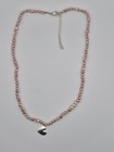 Monet 925 Sterling Silver Pink Pearl Heart Pendant Necklace