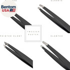     Professional Tweezer Set  black      Stainless Steel Slant   Pointed Tips For Ey