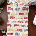 Pottery Barn Kids Organic Cotton Queen Sheet Set Fire Truck Vehicles Print