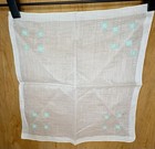 Vintage Monogram S Wedding Hanky White Blue Bridal 12   x 12    Embroidered Hankie