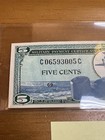 Us Mpc Series 681 5 Cents Plate 72 Military Script Payment Certificate Money