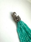 Jai Sterling Silver Amazonite Bead Tassel Pendant Necklace  new 