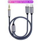 For Iphone 16 15 14 13 Pro Max 3 5mm To Type-c 8pin Ios Car Aux Audio Cord Cable