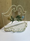 Beautiful Vintage Italian Tole Wall Shelf Metal With Flowers And Leaves 