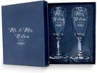 Mr    Mrs  Personalized Set Of 2 Champagne Glass With Box  Flutes Wedding