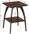 Sandstone Home Lax Mid-century Modern Square End Table With Starburst Top     18   