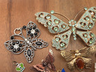 Vintage-now 13 Piece Butterfly Figural Pendant Charms Craft Jewelry Making Lot 1